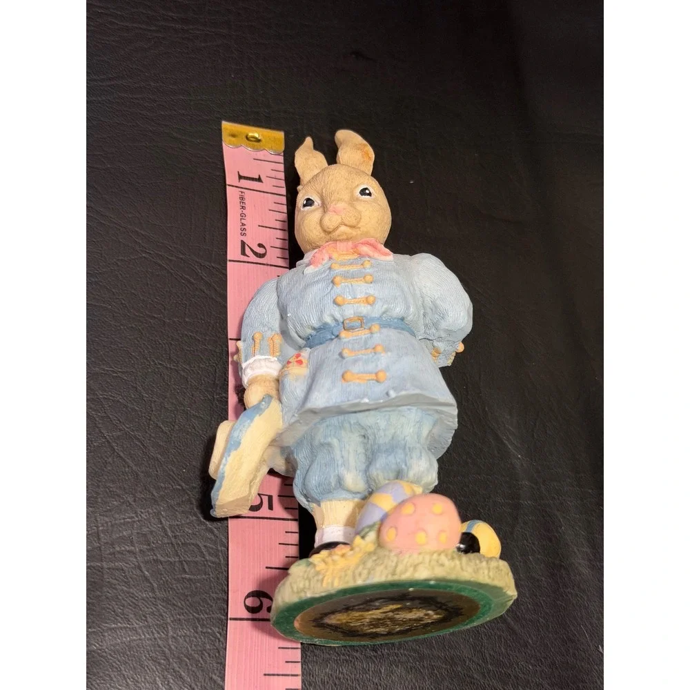 Bently Bunny 1994 Easter Bunny Rabbit Figurine Blue Coat Eggs‎ Flowers Gentleman